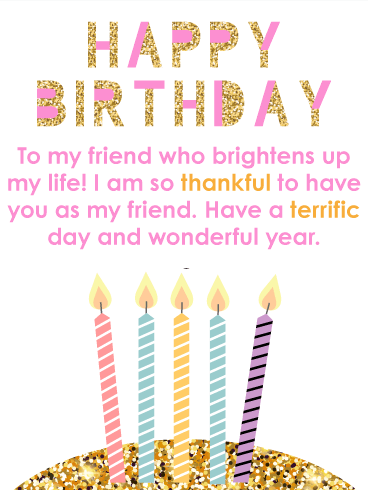 A Terrific Day! Happy Birthday Card for Friends