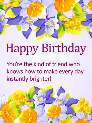 Delightful Happy Birthday Card for Friends