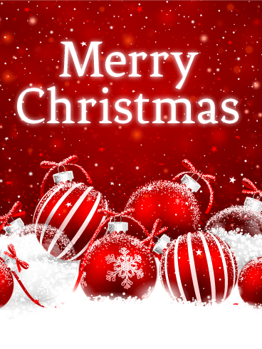Powder Snow Merry Christmas Card