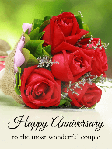 To the Most Wonderful Couple - Happy Anniversary Card 