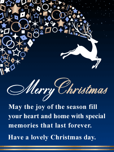 Stylish Abstract Reindeer - Contemporary Merry Christmas Card